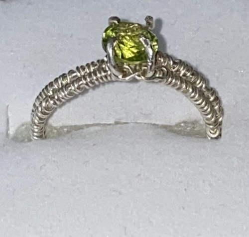 Silver peridot gemstone ring - gemstone, ~