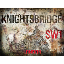 Knightsbridge The Home Of Shopping  Iconic London Street Sign Metal Wall Art