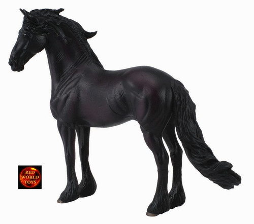 Black friesian stallion - friesian,