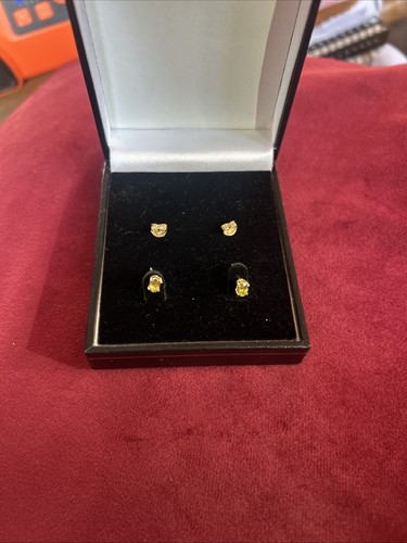 Sphene 9ct gold earrings - sphene,