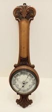 Vintage Carved Wood Aneroid