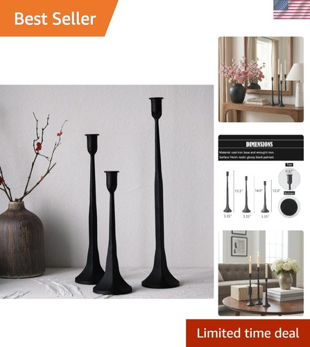 Iron taper candle holder - taper,