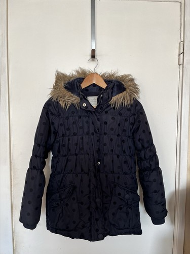 Girls navy polka dot padded - girls,