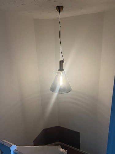 Huge smoked glass - , brass