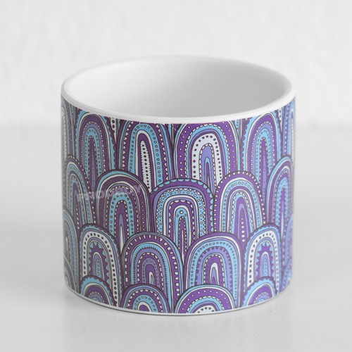 Blue geometric ceramic indoor - blue,