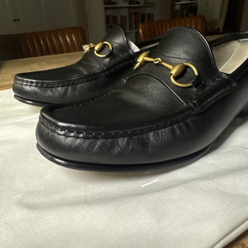 Gucci black leather brass - gucci,