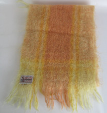 Vintage Glen Cree Scotland Mohair Orange / Yellow Scarf Approx. Length 130 Cm