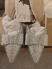 Heel Women’s Zara Crystal Shoe Size EU37 UK4 New with box sold out everywhere