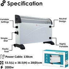 2000W / 2kW Convector Electric