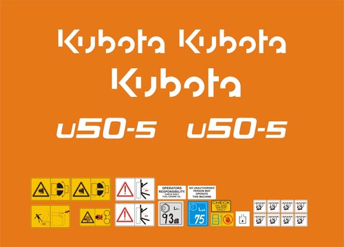 Kubota u50 mini digger - mini, decal