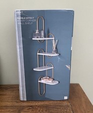 NEXT Marble Effect 4 Tier Corner Wall Shelf Shelves Multi Level Gold - BNIB