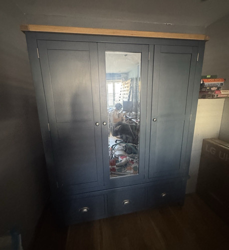 Blue wood freestanding - wood,