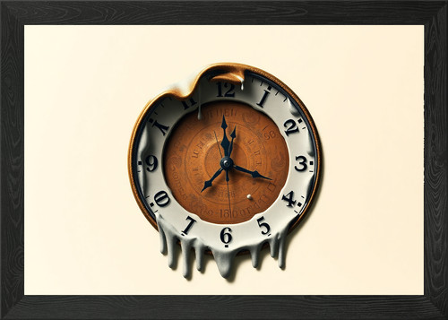 Melting clock face - clock, surreal