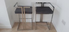 Bar Stools x 2 - Chrome & Grey