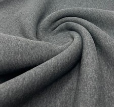 Charcoal Sweatshirting Fleece 260GSM Cotton Lycra 2 Way Stretch