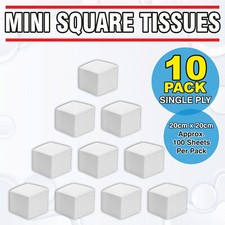 White Paper Serviettes (1 Ply, 17gsm) Mini Square Napkins 20cm x 20cm Restaurant