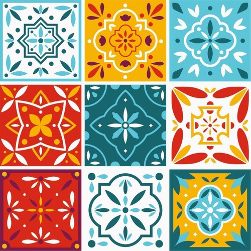 Spanish tile stickers vintage - spanish,
