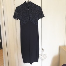 Amy Childs Navy Blue Dress With Lace Detail. Size 8