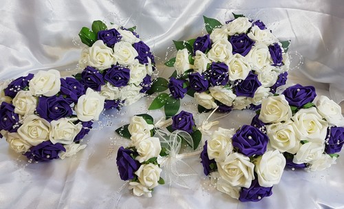 Wedding flowers ivory - flowers, purple