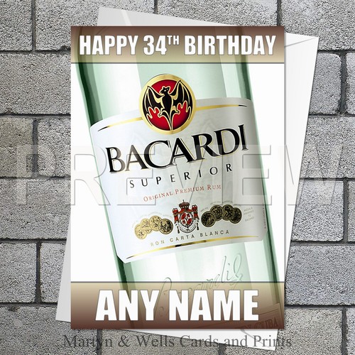 Bacardi themed birthday card