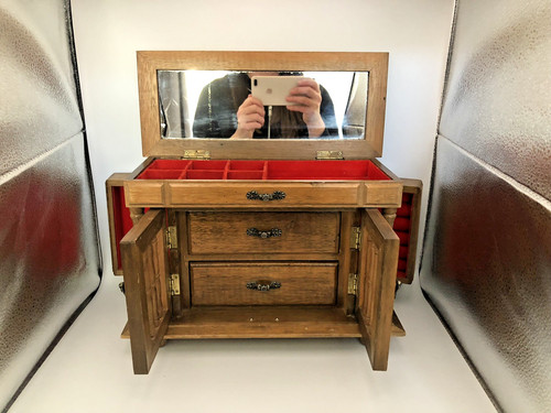 Vintage wooden jewellery box - vintage,