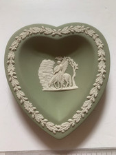 vintage wedgewood sage green jasperware trinket box