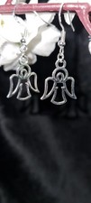 Hand Made Alloy Angel Drop Dangle Earrings 925 Silver Plated Hooks