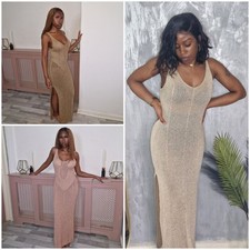 Metallic Glitter Crochet Maxi
