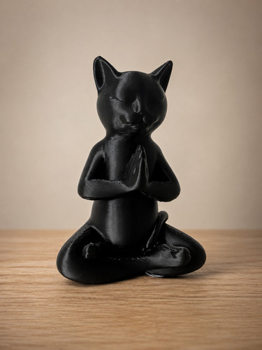 Zen cat meditation statue - zen,