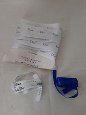 Dior Baby Dior Logo Ribbon Set White Blue Grosgrain Crafting - raised logo
