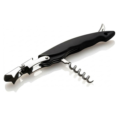 Corkscrew and bottle opener - and,