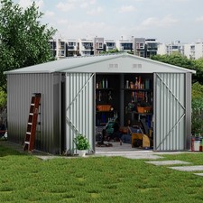 Metal Garden Shed 10 x 12, 10 x 10 ft Lockable Outdoor Bike Sheds Storage House