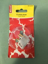 Wellco TOP 203G 2 Amp 3 Pin Round Plug White
