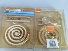 2x Pairs of B&Q CURTAIN HOLDBACKS Spiral Metal Brass Effect