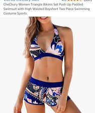 CheChury Women Triangle Bikinis Set Push Up Padded Swimsuit Size MEDIUM ONLY