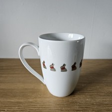 LINDT Mug Gold Bunnies White Porcelain Mug Rabbit Design