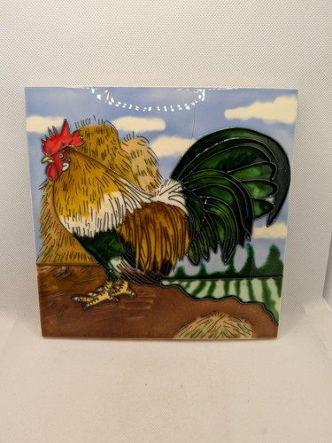 Ceramic glazed painted chicken - painted,