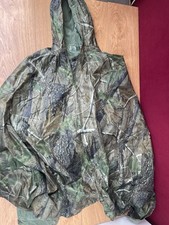 Mens Camouflage Hooded Waterproof Poncho with Realtree Style Camo Pattern 