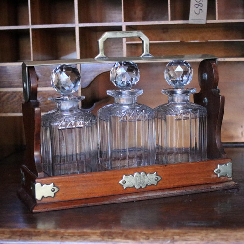 Antique mahogany bottle - antique,