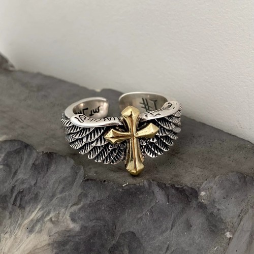Retro feather graffiti ring - retro,