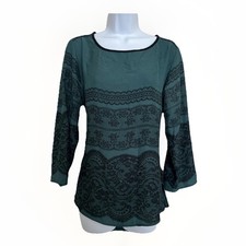 ZARA BASIC LADIES GREEN TOPS Dark Jade SZ M UK 12 P2P 40” L 27”