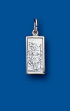 Small Rectangular St Christopher Sterling Silver 925 Hallmark All Chain Lengths