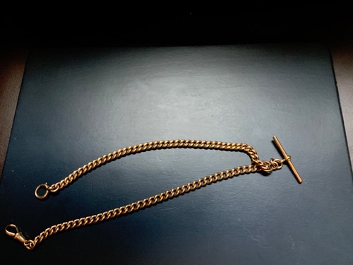 Antique 9ct gold albert chain - antique,