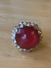 Stephen Webster Superstud Raspberry Quartz Doublet Round Cocktail Ring Sterling
