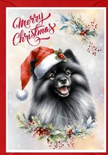 Keeshond Dog Christmas Card
