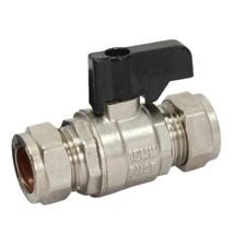 15mm Full Bore Isolating Valve with black Lever (Metal)