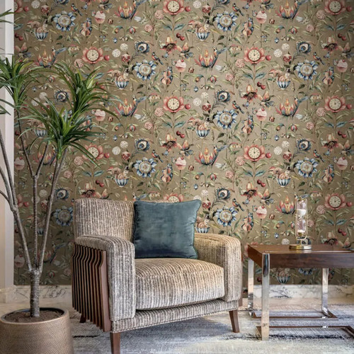 Gold metallic floral - gold,