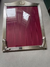 Asprey & Garrard Large English Sterling Silver W Gold Wreath & Polo boots Frame