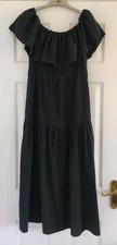 Topshop Black Linen Bardot