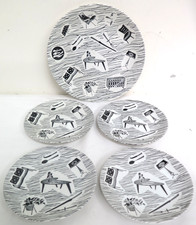 Ridgway Potteries Midwinter 'Homemaker' Earthenware Cake Plate & 4 Side Plates